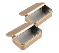 FONDOTIN 2piezas Cajas De Hojalata Cepillada Para Guardar Té Dulces y Monedas Pequeños Recipientes Tapa Para Uso De Escritorio y Almacenamiento De Joyas Retro