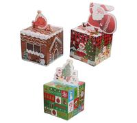 FONDOTIN 3 Juegos Hucha de Navidad Caja de Obsequio Bolsas Transparentes Accesorio Divertido para Obsequio Sorpresa de Dinero Navidad