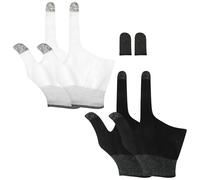 FONDOTIN 3 Pares de Fundas para Dedos Grafeno para Juegos Móviles Guantes Ultrafinos y Transpirables para Pantalla Táctil Protectores de Pulgar Antisudor en Negro y Accesorios
