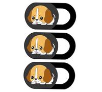 FONDOTIN 3 Piezas Cubierta Deslizante para Cámara Portátil con Diseño de Cachorro Protección de Privacidad para Webcam Laptops y Tablets de Seguro y Funcional para Usuarios Que Vigilan