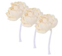 FONDOTIN 3 Piezas Flores de Peonía Artificiales de Papel Sola con Cuerda de Algodón Difusor Aromático para Aceite Esencial Decoración Floral Artesanal para Hogar Baño y Fiestas