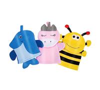 FONDOTIN 3 piezas Guantes de Ducha Exfoliantes para Diseño de Dibujos Animados Manoplas Suaves para Baño y Limpieza Corporal de Guante Exfoliante para Sensible