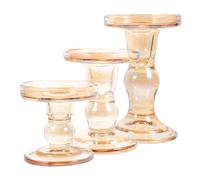 FONDOTIN 3 Piezas Portavelas de Vidrio Romana Pilar Decorativo para Centros de Mesa Bodas Salón y Eventos