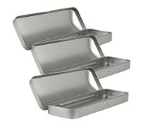 FONDOTIN 3piezas Estuche Metálico Rectangular con Bisagra De Caja Multiusos para Lápices y Bolígrafos Organizador Duradero para Escuela Oficina