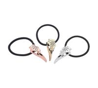 FONDOTIN 3piezas Tocado De Calavera Gótica Cabello Coleteros Vikingos Cuervo Accesorios Cabello De Halloween Soporte Para De Caballo