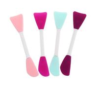 FONDOTIN 4 piezas Aplicadores de Mascarilla Facial de Silicona Doble Punta Herramientas Compactas para Cuidado Piel Portátiles y Fáciles de Limpiar para Mezcla y Aplicación Color Aleatorio
