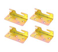 FONDOTIN 4 piezas Conjunto de Conectores Metálicos para Barandillas de Cama Herrajes Resistentes para Marcos Placas de Gancho para Ranura Fácil Instalación y Estabilidad Mejorada