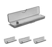 FONDOTIN 4 Piezas Estuche de Viaje para Cepillos y Pasta de Dientes, Plástico Transparente Negro, Tamaño Portátil 21,8x4,4x3 Cm, Set 4 Piezas, Organizador Compacto para Cuidado Bucal en