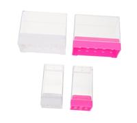 FONDOTIN 4 Piezas Estuche Organizadora para Puntas Uñas con Compartimentos Múltiples para Herramientas de Manicura y Almacenaje Seguro de Accesorios de de Uñas