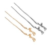 FONDOTIN 4 Piezas Horquillas Metálicas Irregulares para Mujer 18 CM 4 Piezas Oro y Negro Acabado Espejo para Moños y Peinados Franceses Accesorios Cabello Estilo Chino