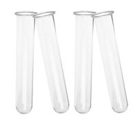 FONDOTIN 4 Piezas Jarrón de Vidrio para Plantas Hidropónicas Tubo de Ensayo Transparente para Propagación Pequeño Florero con Fondo Redondo y Plano Decoración y Práctica