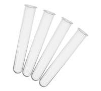 FONDOTIN 4 Piezas Tubos de Ensayo Transparentes para Hidroponía Jarrones para Plantas con Diseño Claro para Decoración y Visualización de Raíces