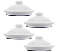 FONDOTIN 4 Tapas Esmaltadas Redondas de Reemplazo para Tazas y Teteras, Accesorio Reutilizable y Conveniente para Cocina y Restaurantes, Color Blanco