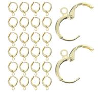 FONDOTIN 40 piezas Ganchos para Pendientes Redondos Dorados Accesorios de Joyería para Hacer Pendientes DIY Enganches Ligeros y Seguros para Mujeres Material Chapado