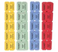 FONDOTIN 400 Boletos para Rifa de Doble Tirada en Papel, 4 Colores Vibrantes (rojo, Azul, Amarillo, Verde), Paquete de 400 Piezas para Eventos, Fiestas y Carnavales, Entradas Imprimibles
