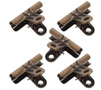 FONDOTIN 5 Piezas Clips Bulldog Retro Pinzas Metálicas para Papel y Fotos Abrazaderas Decorativas para Oficina Manualidades y Organización