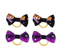 FONDOTIN 50 Pcs Tocado de Mascota de Halloween moño de Halloween Pinzas para el Cabello para moños Horquilla para el Cabello pasadores de Pelo Bandas elásticas para el Cabello elástico Ropa