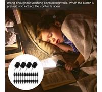 FONDOTIN 50 piezas Interruptor Micro Pulsador Mini Auto-bloqueo Pines para Linterna Negro Unidades Botón Encendido Apagado para Proyectos DIY y Electrodomésticos