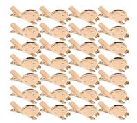FONDOTIN 50piezas Clip Tipo Pinza Hecho Mano Bases para Broches DIY Broche Metálico Redondo con Bandeja para Proyectos de Manualidades y Bisutería