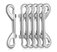 FONDOTIN 6 Piezas Clips Dobles para Correa de Perro Ganchos de Cierre Seguro de Aleación de Zinc Clips Resistente para Llaveros y Equipos de Camping Versátil para Mascotas y Exterior