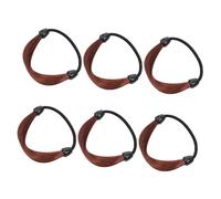 FONDOTIN 6 Piezas Lazos Elásticos para Cabello con Diseño de Peluca Coleteros Ponytail Resistentes y Prácticos Color Accesorios Femeninos para