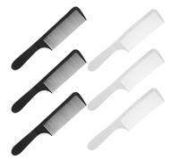 FONDOTIN 6 Piezas Peines Curvos para Hombres 6 Unidades Negro y Blanco, Peine de Contorno para Cabello Grueso, Diseño Ergonómico para Peluqueros Profesionales, Uso en Salón y Doméstico,
