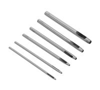 FONDOTIN 6 Piezas Sacabocados para Cuero con Herramientas de Acero Perforadora de Huecos Ajustables Kit Portátil para Cinturones Correas y Manualidades Cuero