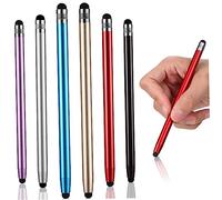 FONDOTIN 6piezas Bolígrafo Táctil para Pantallas Táctiles Estilógrafos De Doble Punta para Tablets y Smartphones Alta Sensibilidad y Protección De Pantalla