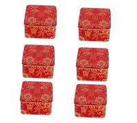FONDOTIN 6piezas Cajas De Obsequio De Hojalata Rojas Recipientes De Metal Para Golosinas Cajas De Dulces Chinos Para Fiestas De Bodas y Celebraciones