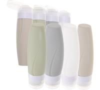 FONDOTIN 8 piezas Botes de Silicona Recargables para Viaje Botellas de Gel y Champú Envases Multiusos para Baño Portátiles y Duraderos para Camping y Negocios