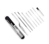 FONDOTIN 8 piezas Kit para Limpieza de Oídos Inoxidable Removedor de Cerumen con Diseño Antideslizante y Masaje Incluye Caja de Almacenamiento Portátil Seguro y Fácil de Usar para Familia