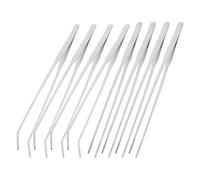 FONDOTIN 8 Piezas Pinzas para Acuario de Acero Inoxidable Pinzas Rectas y Curvadas para Alimentación Precisa de Reptiles y Plantas Acuáticas Herramienta Resistente para Terrarios y Peceras