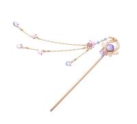 FONDOTIN Accesorio para Cabello Vintage Púrpura con Borlas Pasador Chino Tradicional para Novia Diseño Retro Paso Vibrante para Peinados Hanfu y Recogidos Elegantes