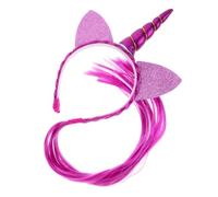 FONDOTIN Accesorio Unicornio Moda de Cómodo y Material de Resina Púrpura con Diadema Diseño Compacto de Cumpleaños para Niña para Peinados y Decoración
