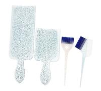 FONDOTIN Accesorios para Salón de Peluquería con Tabla y Cepillo para Teñir Cabello Protector de Cabelludo Aplicación Precisa para Mechas y Coloración Profesional Azul