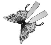 FONDOTIN Adorno Decorativo para Botella de Vino Negro Alas de Insecto Mini Decoración Navideña Gasa y Perlas Accesorio Festivo para Fiestas y Regalos Decoración para Botellas Pequeñas