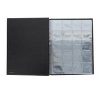 FONDOTIN Álbum de Colección de Monedas con Diseño Transparente para Almacenamiento Portátil de Monedas con Funda de PU Negra para Coleccionistas