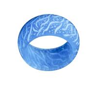FONDOTIN Anillo de Mujer Pequeño de Resina Azul Claro Luz Nocturna y Diseño de Grieta para Uso Diario y Fiestas Número 9