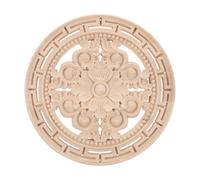 FONDOTIN Aplique Tallado Madera sin Pintar Floral Decorativo Estilo Europeo para Muebles y Paredes Diseño Artesanal Sostenible