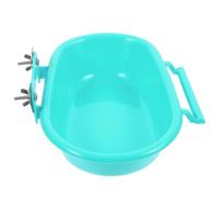 FONDOTIN Bañera para Pájaros y Loros Colgante Práctica De Plástico PP Estable Tamaño Mediano para Jaulas Pequeñas, Baño Seguro para Periquitos y Aves Pequeñas En Jaulas Domésticas