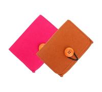 FONDOTIN Bolsa de Viaje para Aceites Esenciales 2 Piezas Tamaño Pequeño Fieltro Protección Almacenamiento para Aromaterapia y Cosméticos Bolso Portátil de Viaje Rosa y Marrón