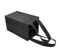 FONDOTIN Bolsa Elegante y Funcional Compartimento Interior Desmontable y Plegable de Fieltro Negra para 4 Botellas para Vino Adecuado para Obsequio