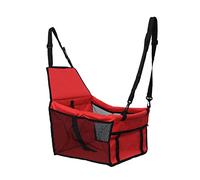 FONDOTIN Bolsa Transportín para Perro Portátil Roja Asiento de Coche Ajustable con Segura y Fácil de Lavar para Viaje con Mascotas