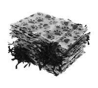 FONDOTIN Bolsas De Obsequio De Organza Cordón Ajustable 50 Piezas Bolsitas Pequeñas Estampadas Huellas De Pata 12x9 Cm Bolsas Para Joyas y Golosinas Fiesta De Cumpleaños Mascotas