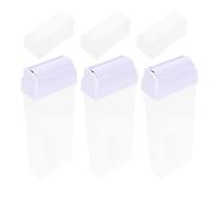 FONDOTIN Botella de Cera Depilatoria 3 Unidades Tamaño Viaje Plástico Transparente Tapa Dispensadora para Uso Doméstico y Profesional en Depilación