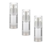 FONDOTIN Botellas de Emulsión Transparentes Vacías 15 Ml 3 Piezas Envases de Loción Recargables sin Aire para Viaje Portátil Botellas de Subembalaje Cosméticas Prácticas y Seguras
