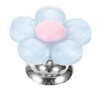 FONDOTIN Botón de Descarga para Inodoro Azul con Diseño de Flor Auxiliar Práctico para Tanque de Agua Fácil Instalación y Uso Baño Doméstico y Hotelero