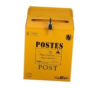 FONDOTIN Buzón de Correo Vintage de Hierro con Cerradura y Llave Buzón de Pared Rústico para Exterior Caja para Cartas y Decoración Estilo Americano para Jardín y Hogar
