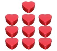 FONDOTIN Caja de Hojalata Decorativa en Forma de Corazón Roja Grande, 10 Unidades, Estuche Dulce para Fiesta y Boda, Contenedor de Embalaje Borde Enrollable, Protección contra Humedad