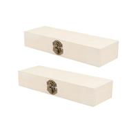 FONDOTIN Caja de Papelería de Madera Beige Diseño Clásico y Resistente Que No Se Desvanece para Estudiantes 2 Piezas Adecuado para Uso DIY